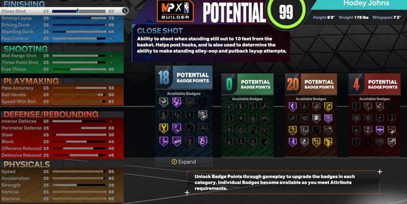 NBA 2K23 Best Dunker Build Potential Attributes