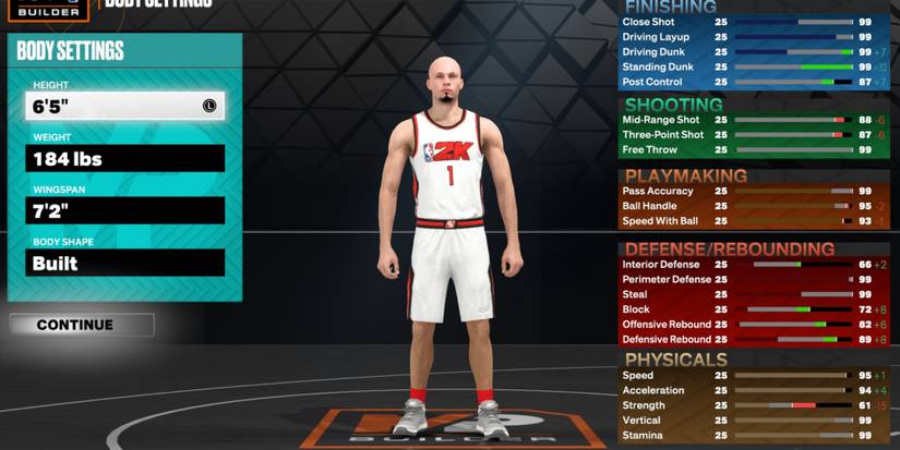 NBA 2K23 Best Point Guard Build Body Settings