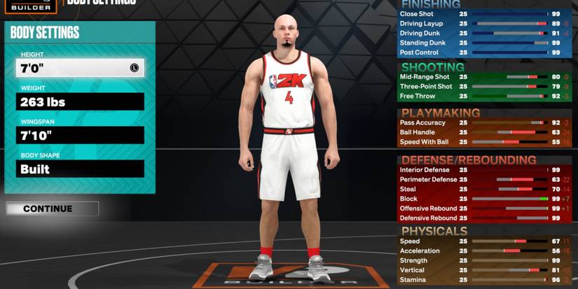 NBA 2K23 Best Power Forward Build Body Settings