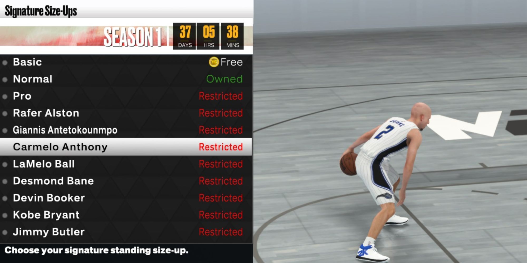 NBA 2K23 Best Signature Size Up C Anthony