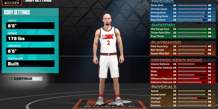NBA 2K23 Best Three-Point Build Body Settings
