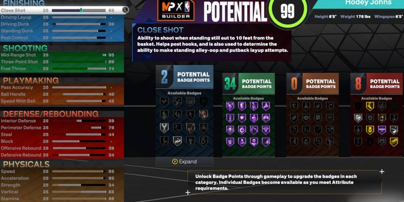 NBA 2K23 Best Three-Point Build Potential Attributes