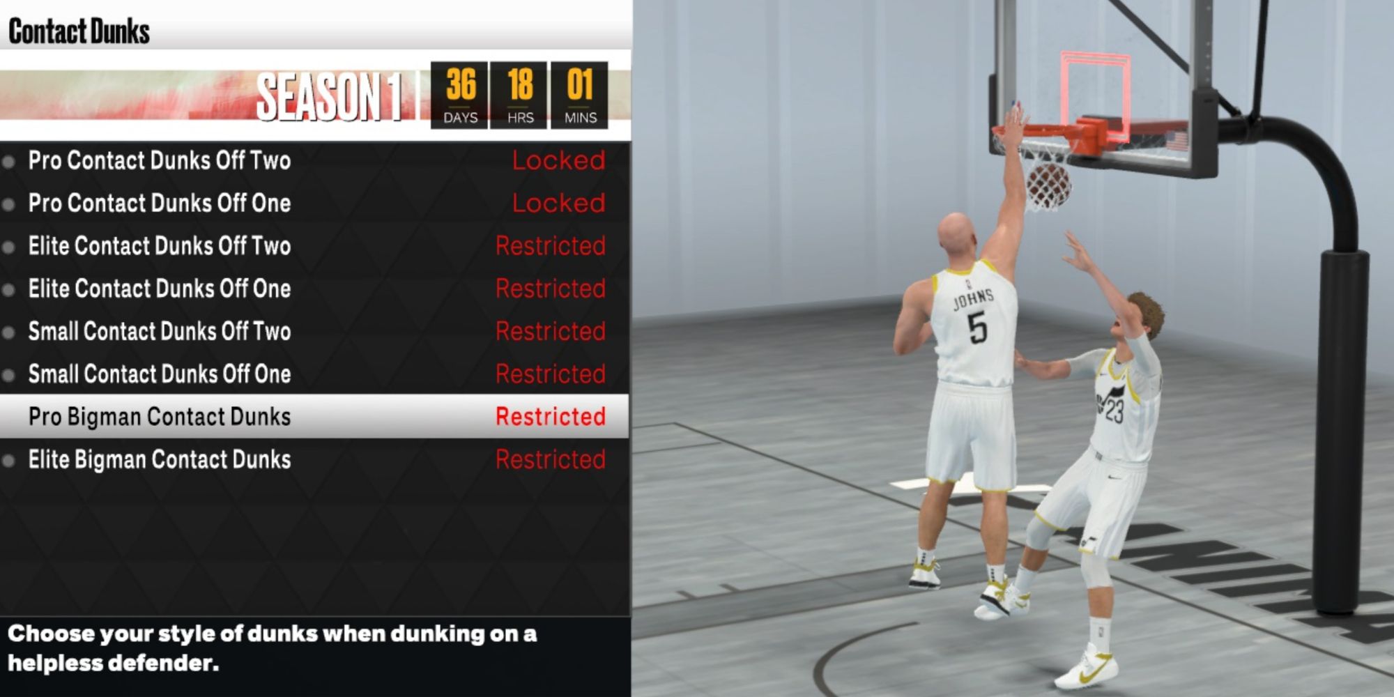 Dunking best sale in 2k19