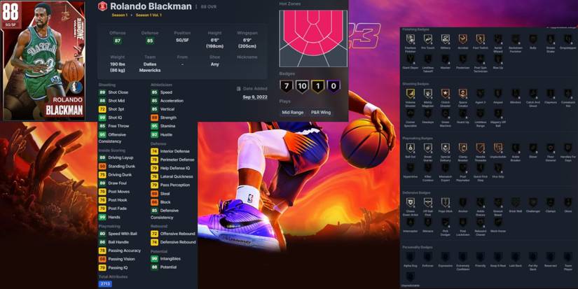 NBA 2K23 Rolando Blackman Ruby Card