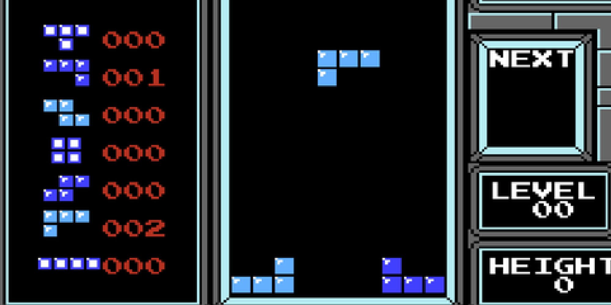 A game of Tetris on NES