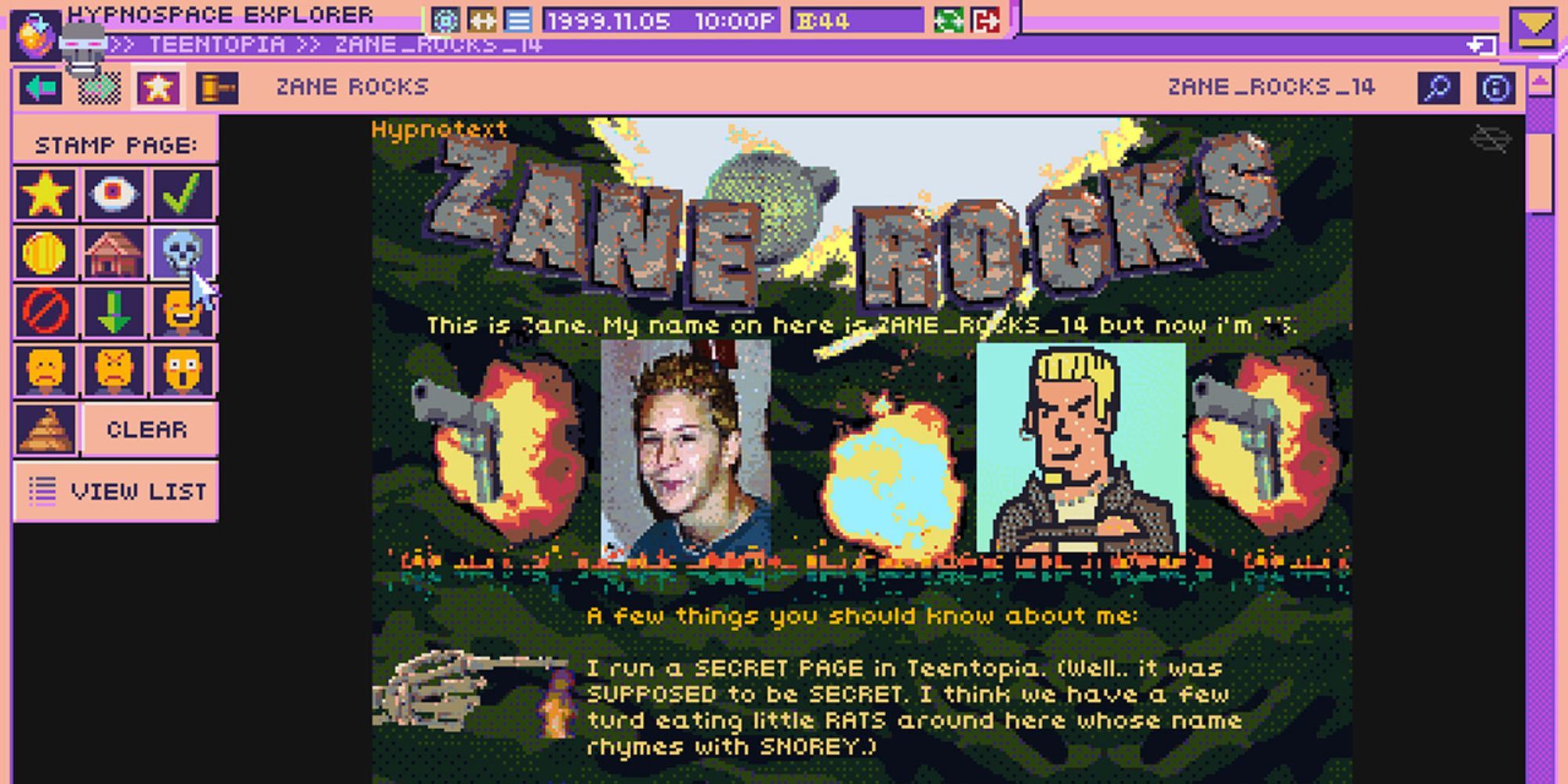 Zane's page on Hypnospace Outlaw