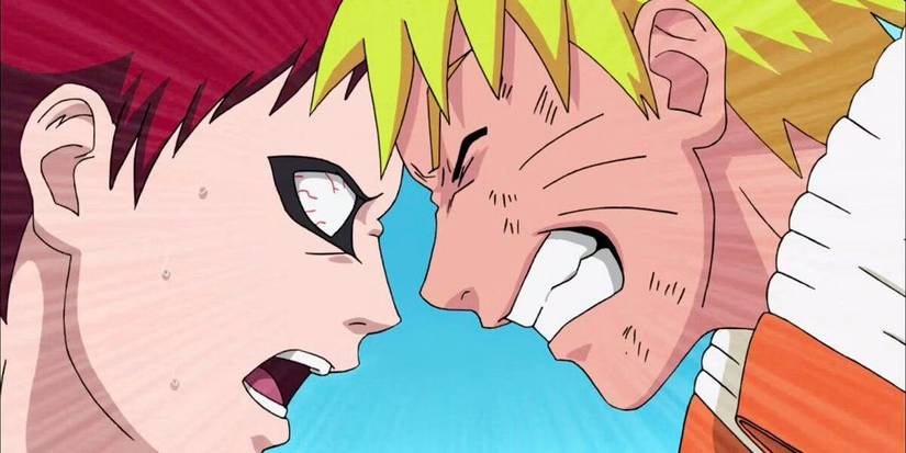 Naruto headbutts Gaara