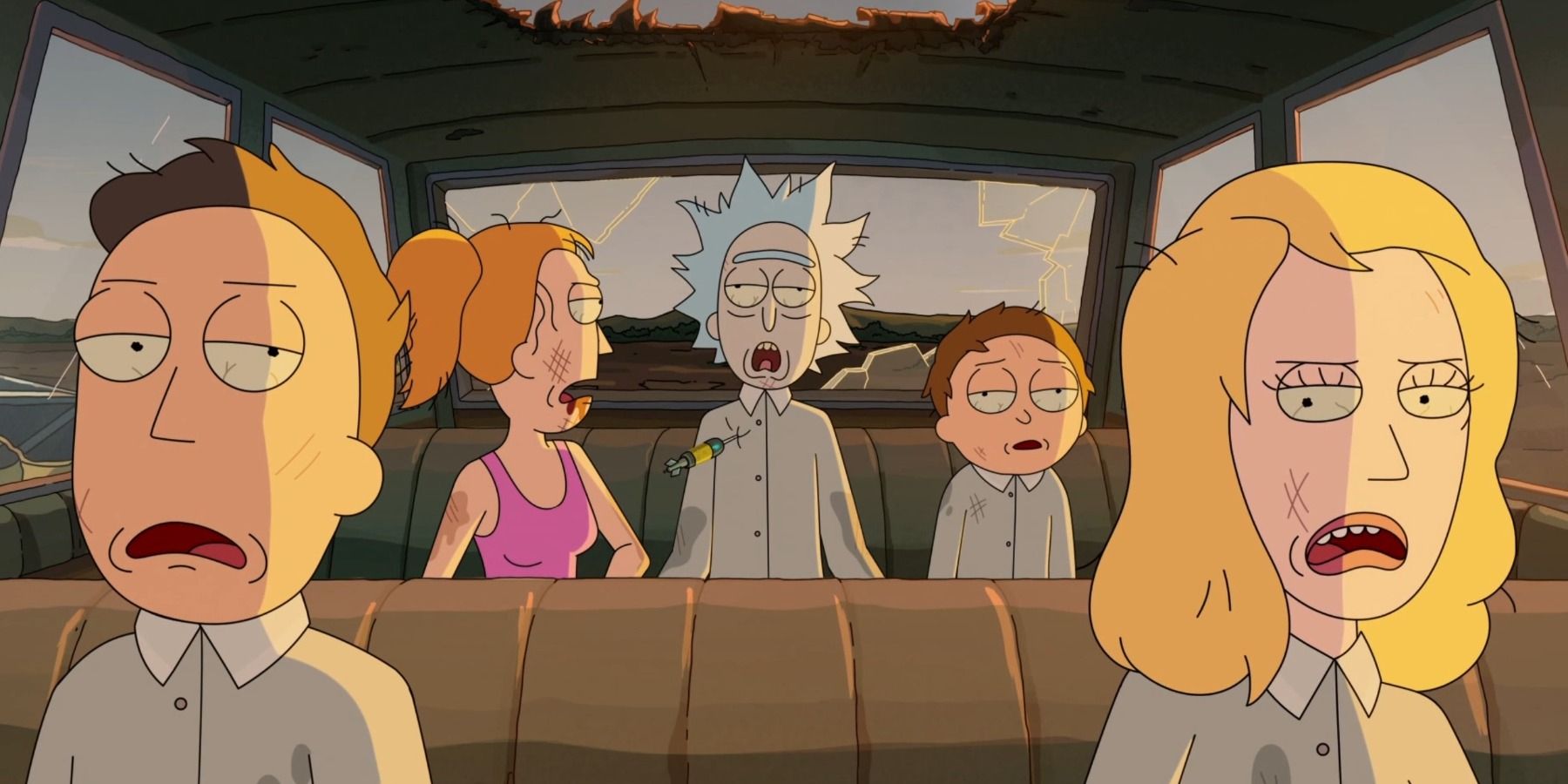 Rick and Morty Night family in car