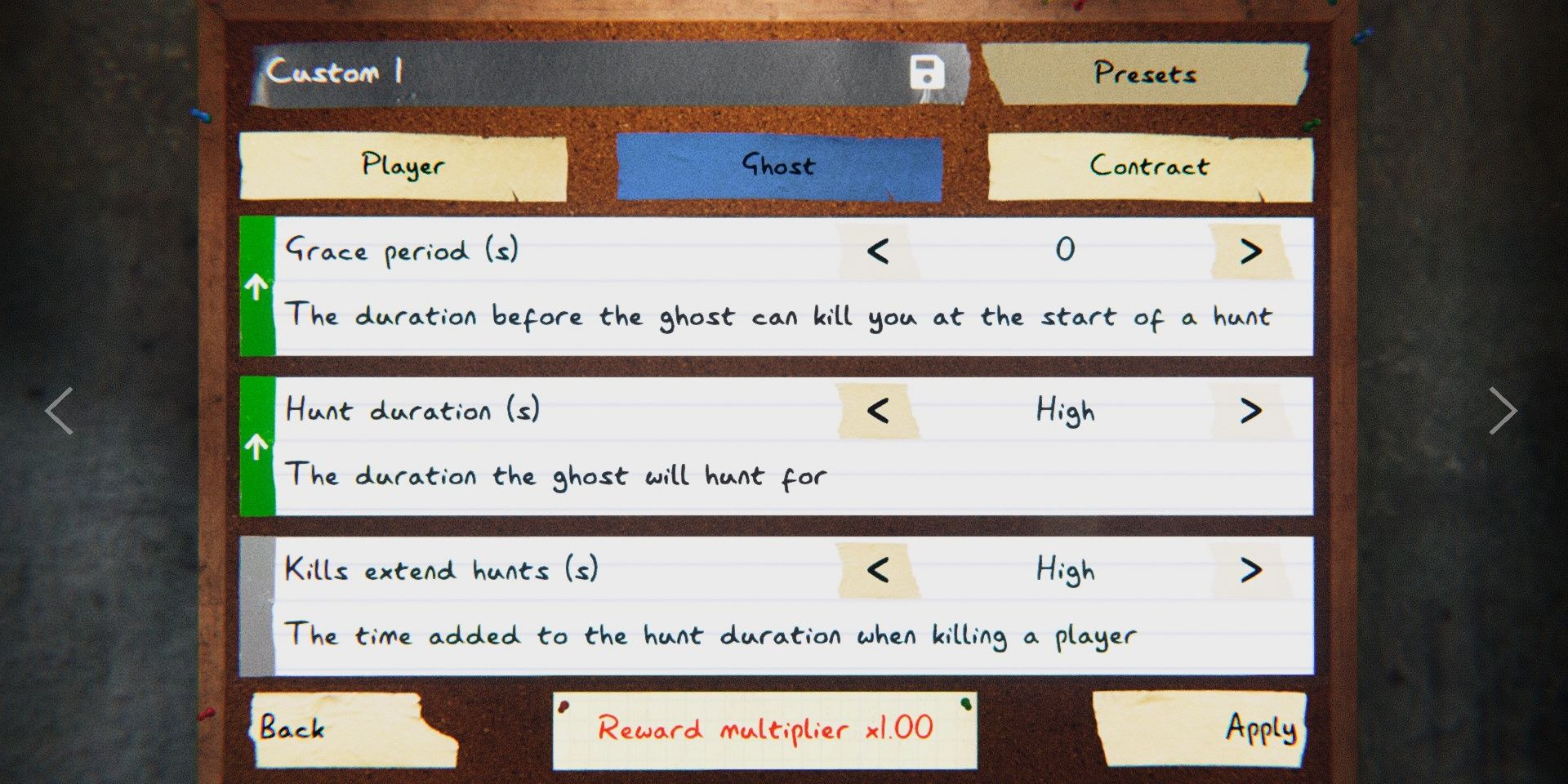 Nowhere To Hide Challenge settings in Phasmophobia
