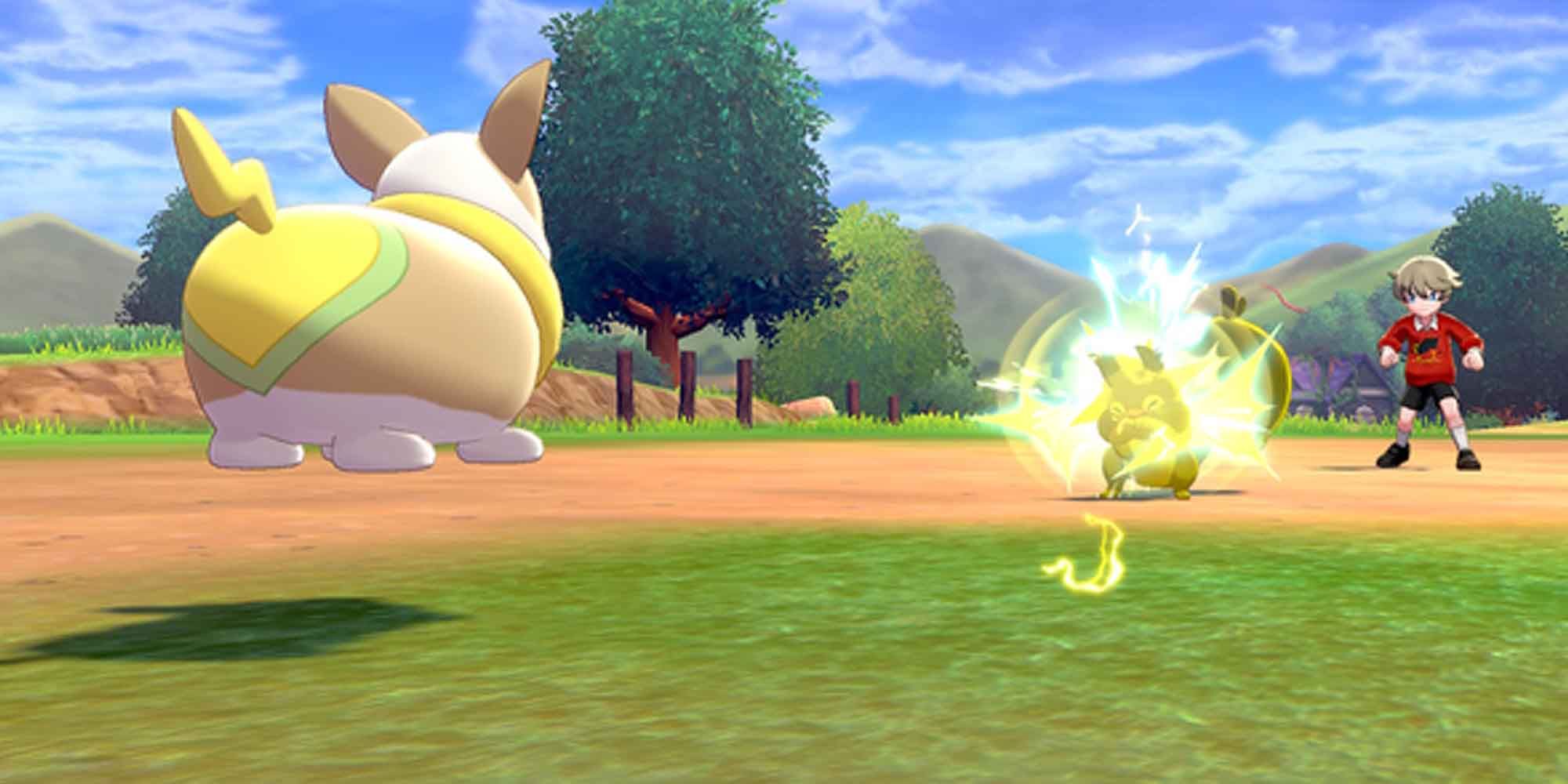 Using the Electric Nuzzle move in Pokemon: Sword and Shield