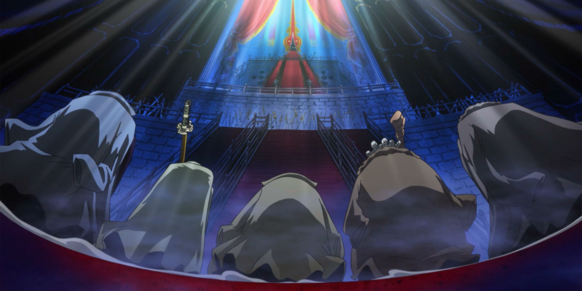 One Piece - Five Elders Bowing Down To Im As He Sits On The Empty Throne