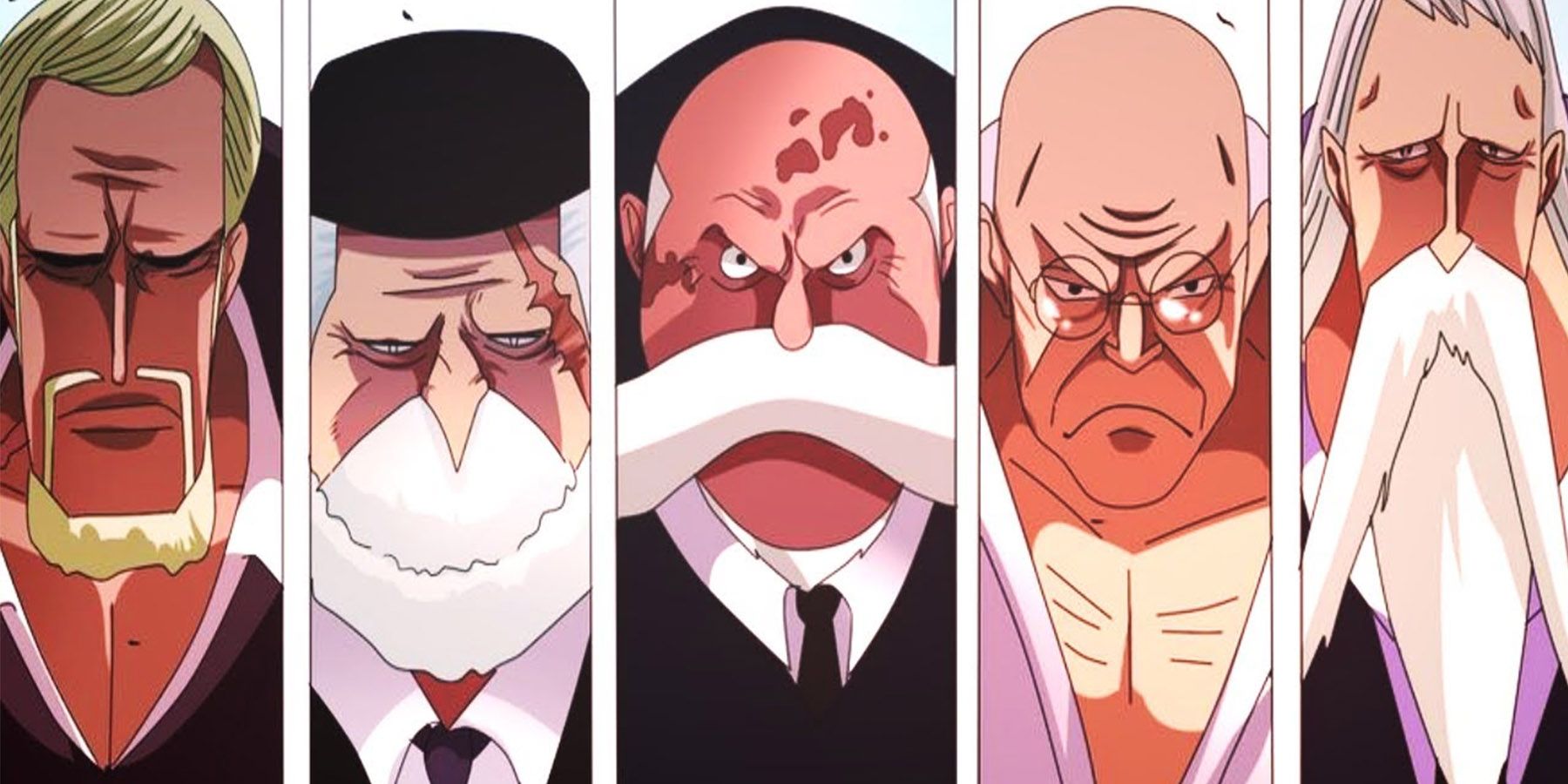 One Piece - Five Elders Facts Header Image Showing All Five Of Them