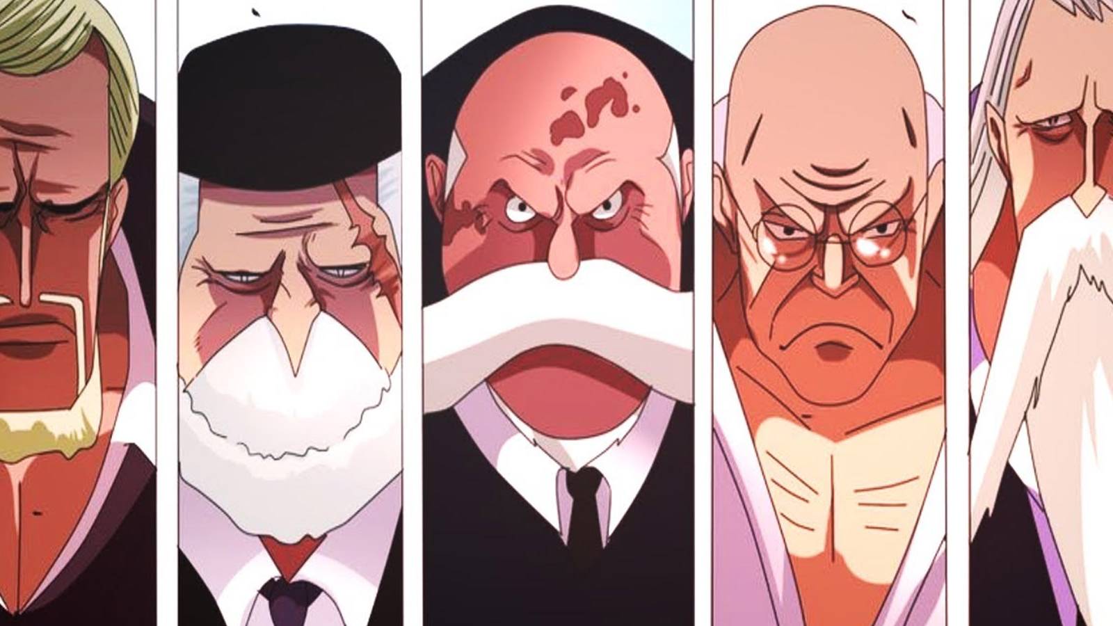 One Piece - Five Elders Facts Header Image Showing All Five Of Them