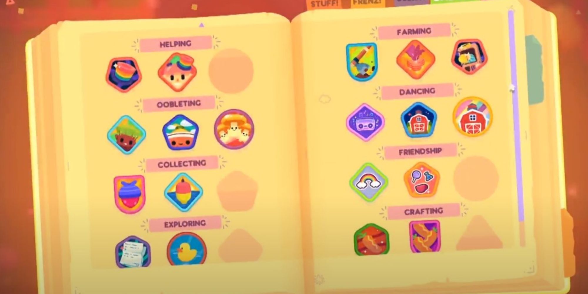 Ooblets Badge Pages In The Almanac