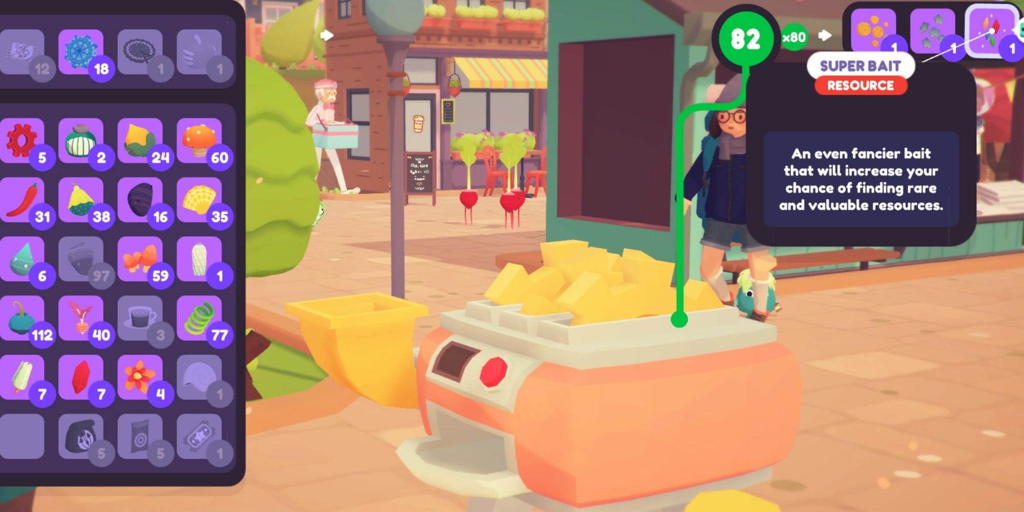 Ooblets Buying The Best Bait At The Reconstitooter