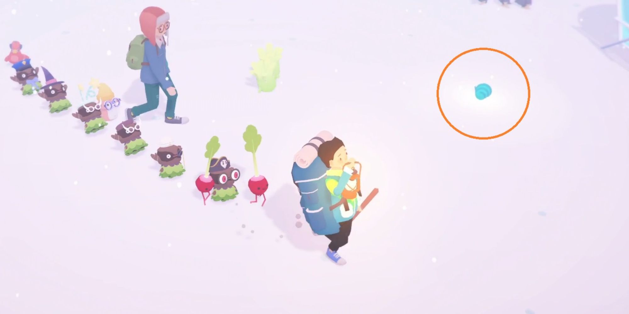 Ooblets Finding A Curlyhorn On The Beach