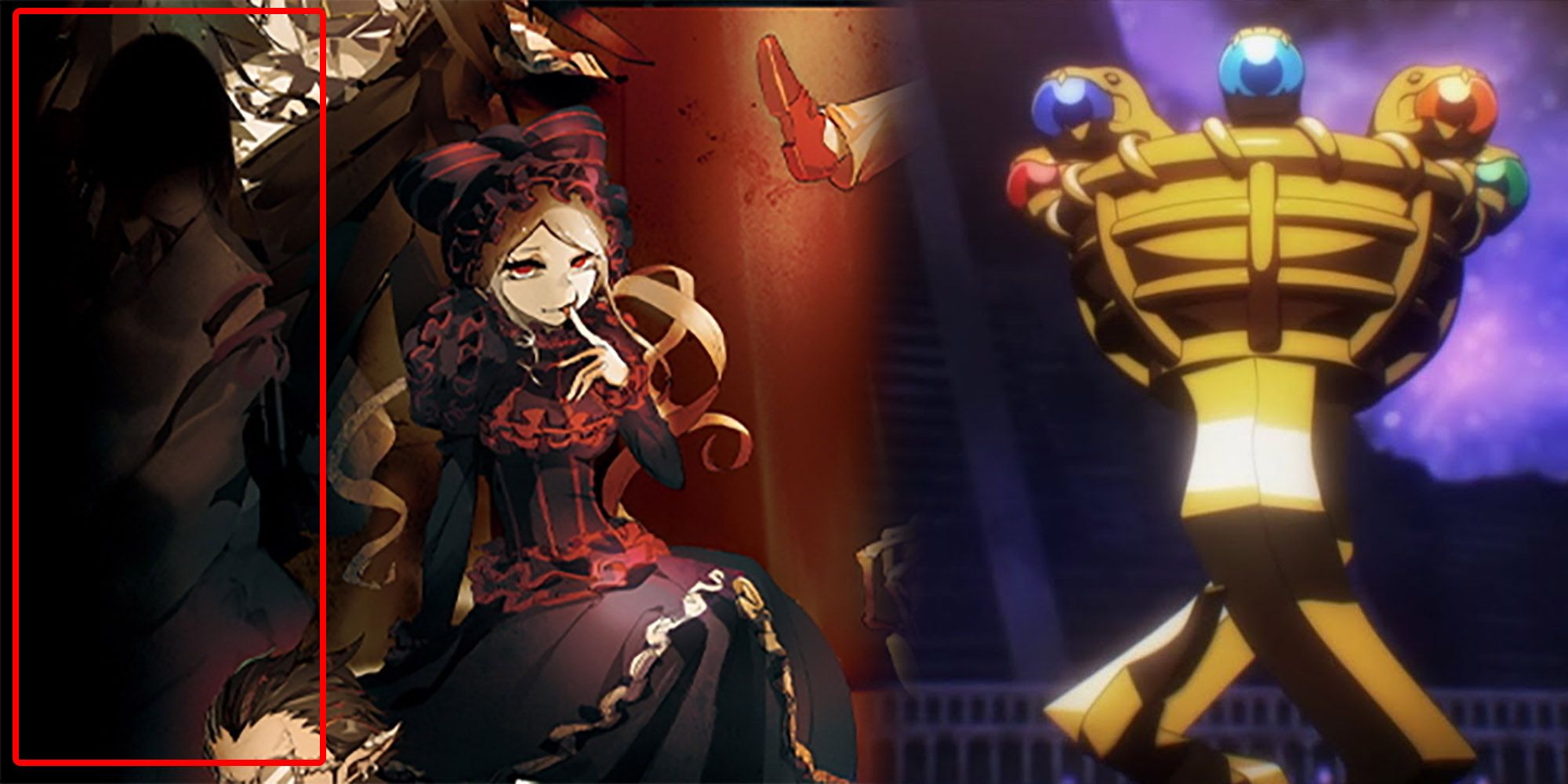 Overlord - Only Image Of Aurole Omega So Far Next To Image Of Staff Of Ainz Ooal Gown In-Anime