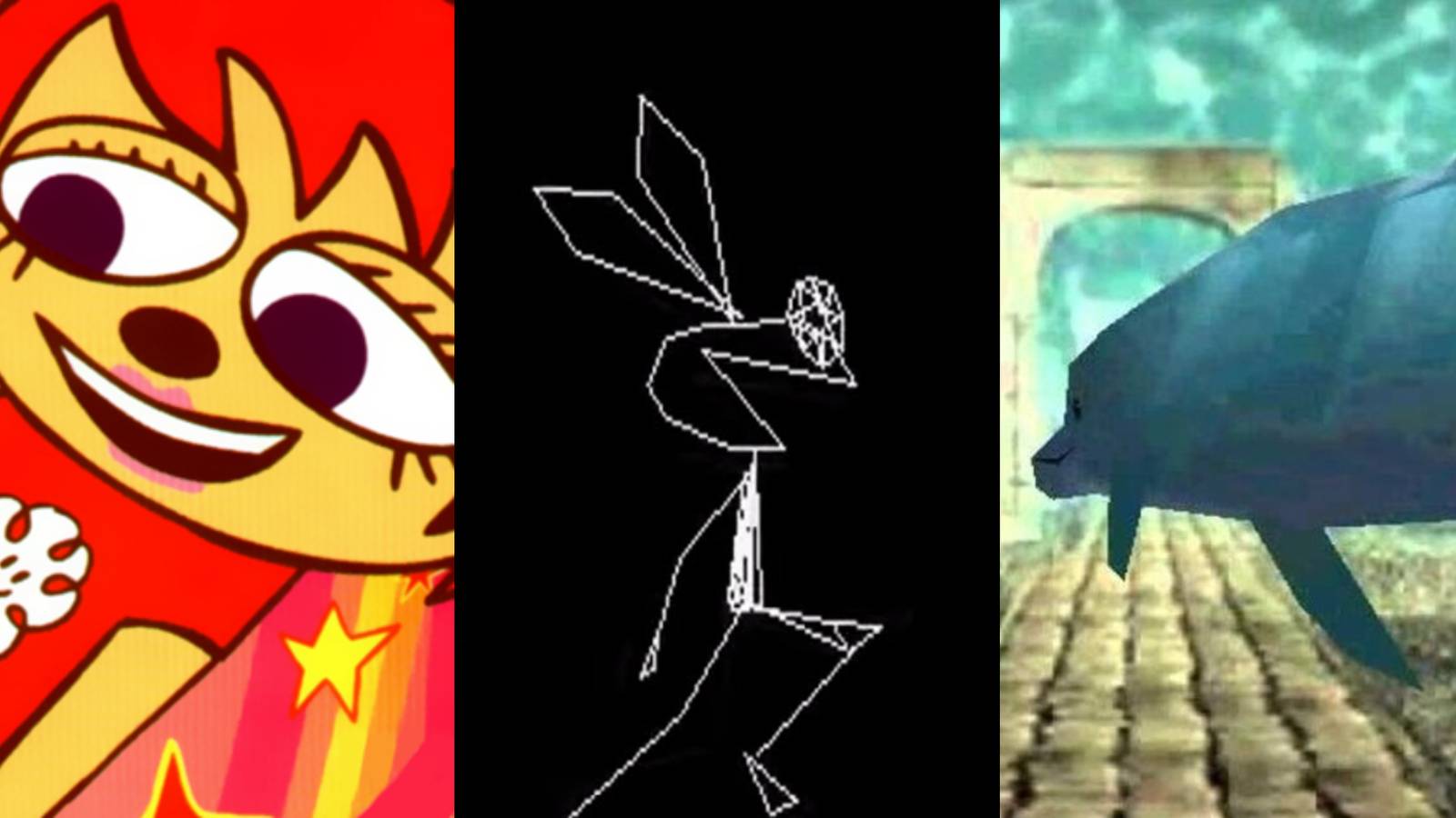 PS1 Rhythm Games Um Jammer Lammy, Vib Ribbon, Fluid