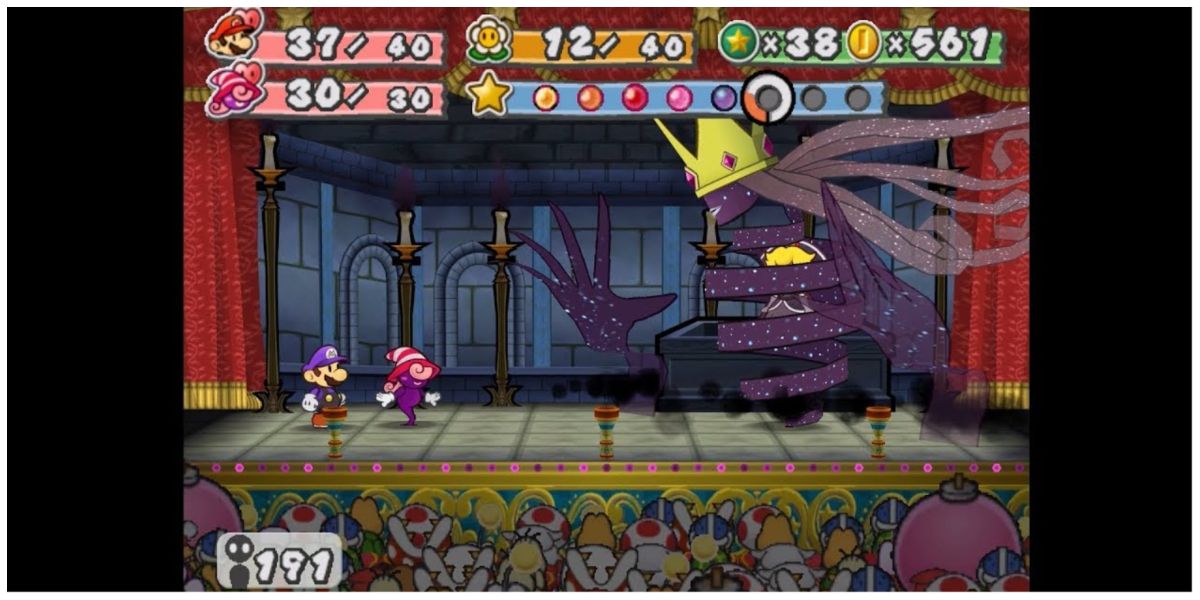 Shadow Queen boss battle in Paper Mario Thousand Year Door