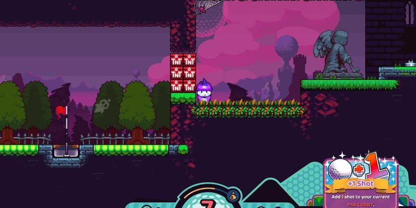 Playing a round of golf in Cursed to Golf