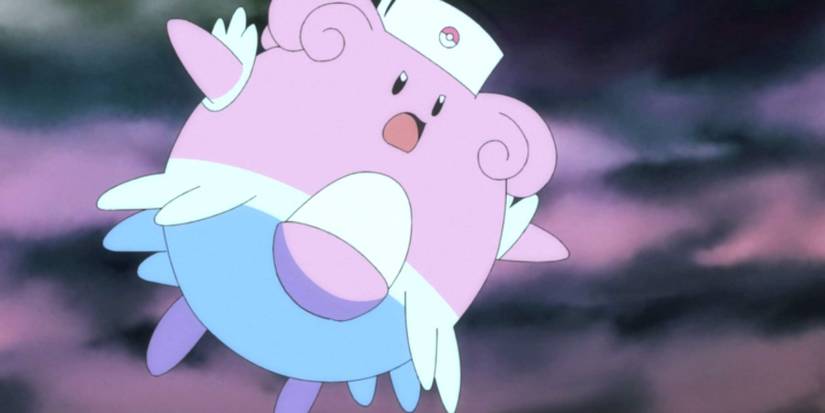 Pokemon Blissey Jumping through the air