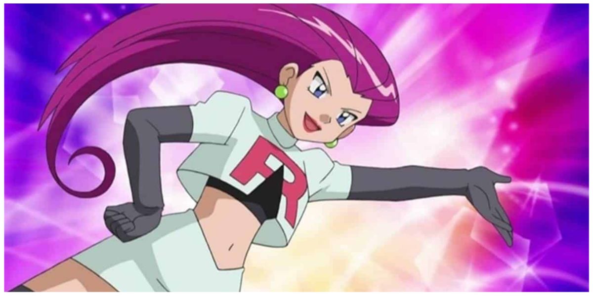 Team Rocket Jessie in the Pokemon anime posing