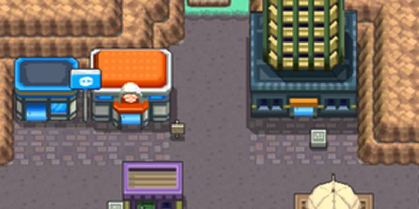 An overhead view of Lavender Town in HeartGold & SoulSilver