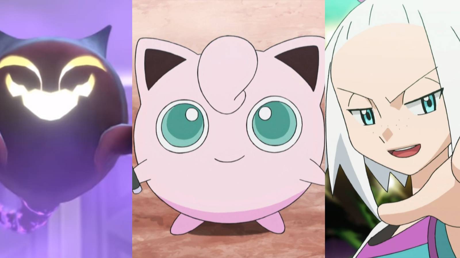 A ghost appearing in Pokemon Let's Go; Jigglypuff in the Pokemon anime; Roxie in the Pokemon anime