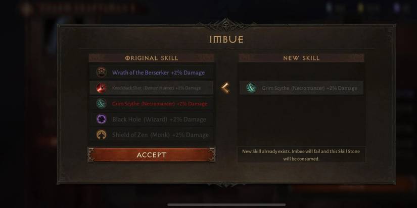 Preparing to imbue skills in Charms