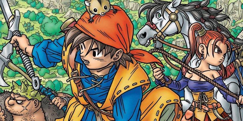Promo art featuring characters in Dragon Quest 8