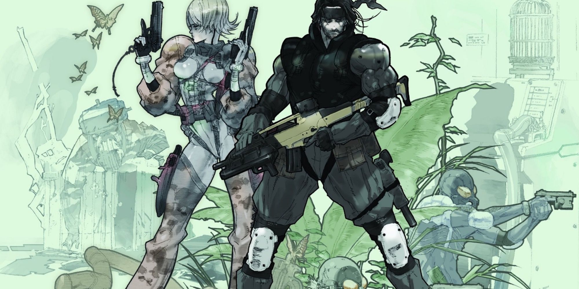 Promo art featuring characters in Metal Gear Acid