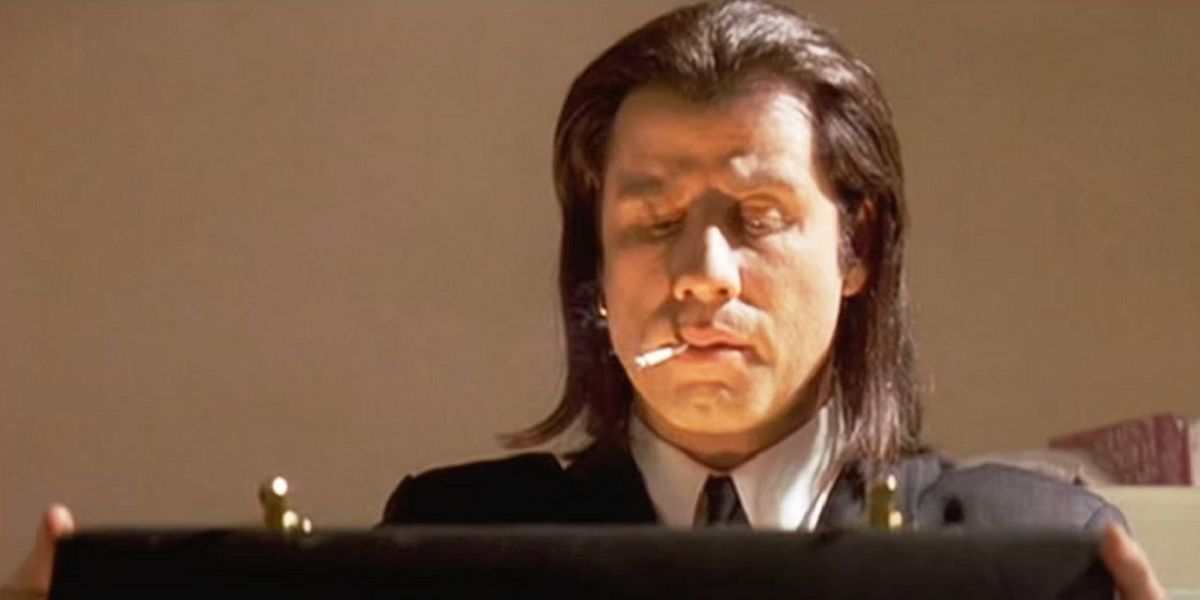 Vincent Vega opening briefcase in Pulp Fiction
