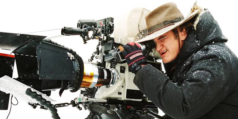 Quentin Tarantino on the set of Pulp Fiction