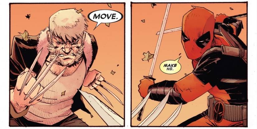 deadpool and old man logan fighting