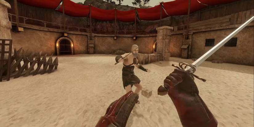 A player attacking an opponent with the Rapier in Blade and Sorcery