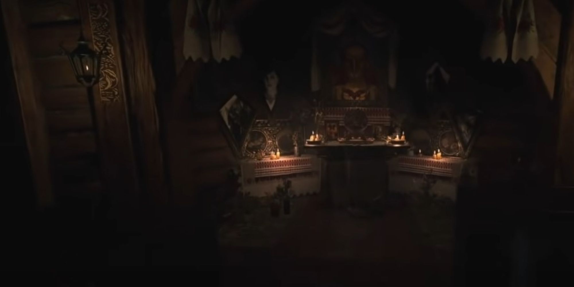 Resident Evil Village Altar With The Maiden Elder Crest On It