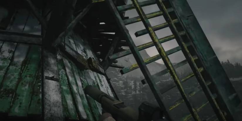 Resident Evil Village Climbing Onto A Windmill Paddle