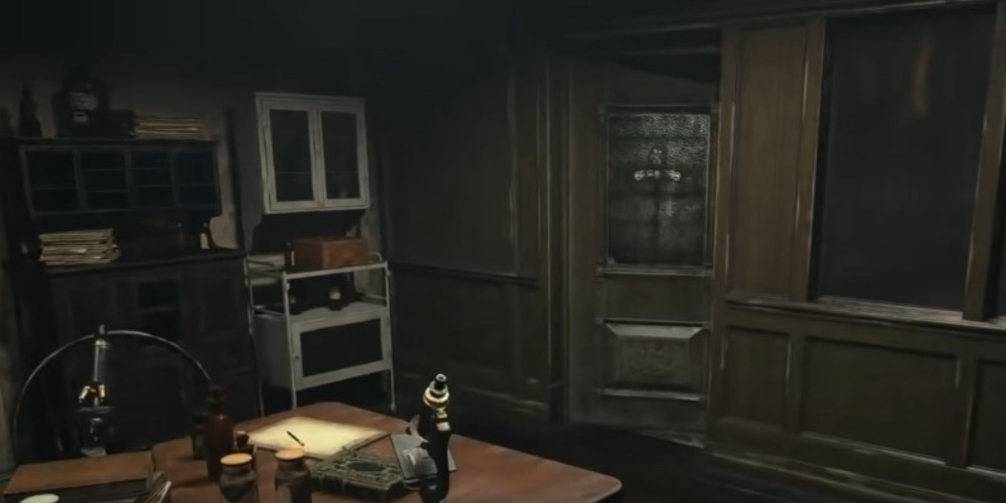 Resident Evil Village Door With Silver Cross On It