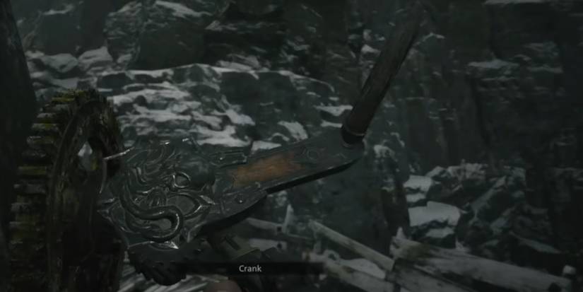 Resident Evil Village Grabbing The Crank From The Windmill