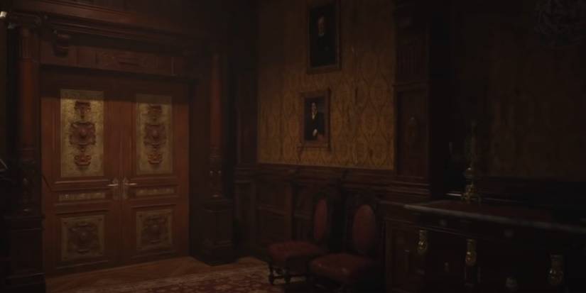 Resident Evil Village Looking Left From The Fireplace Hallway