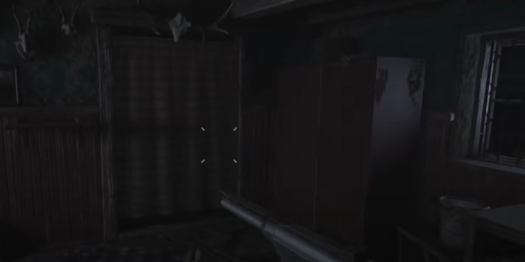 Resident Evil Village Opening A Curtain In The Back Of The Shack