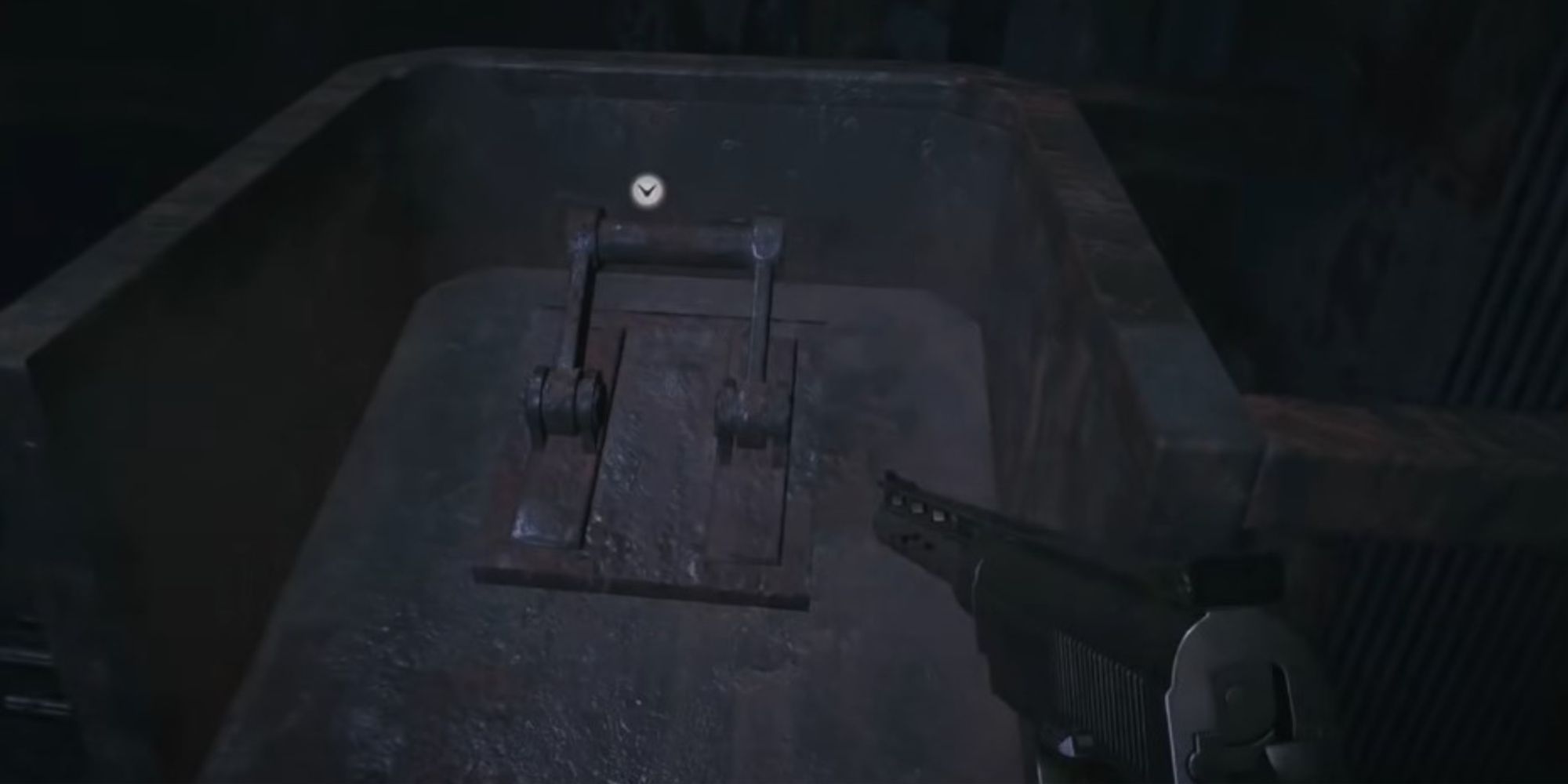 Resident Evil Village Pulling The Lever Across The Beam