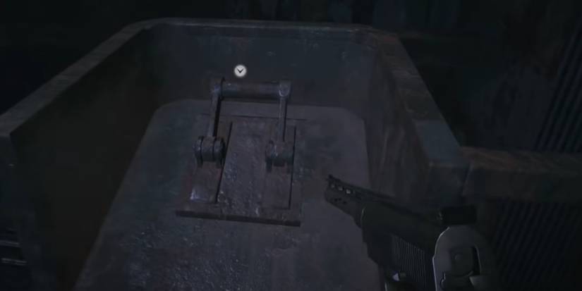 Resident Evil Village Pulling The Lever Across The Beam