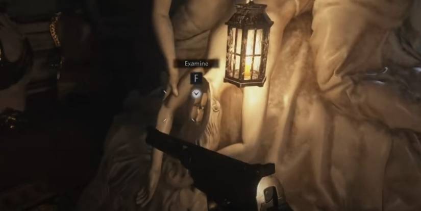 Resident Evil Village Putting The Skull On The Mask Of Pleasure Statue