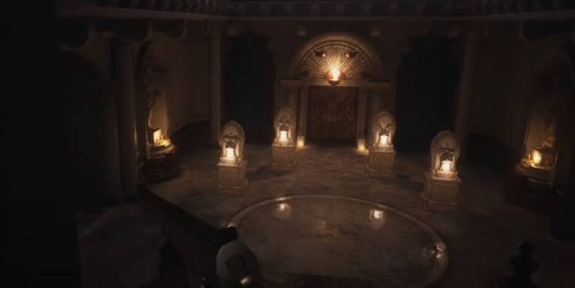 Resident Evil Village Returning To The Foyer With The Masks