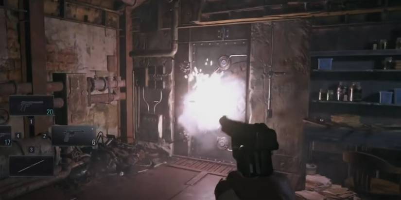 Resident Evil Village Shooting Open The Door In The Factory