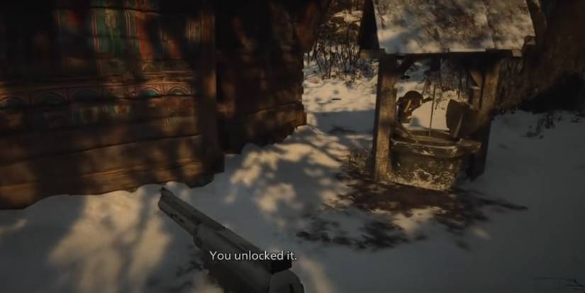 Resident Evil Village Spotting The Yellow Tape By The Well