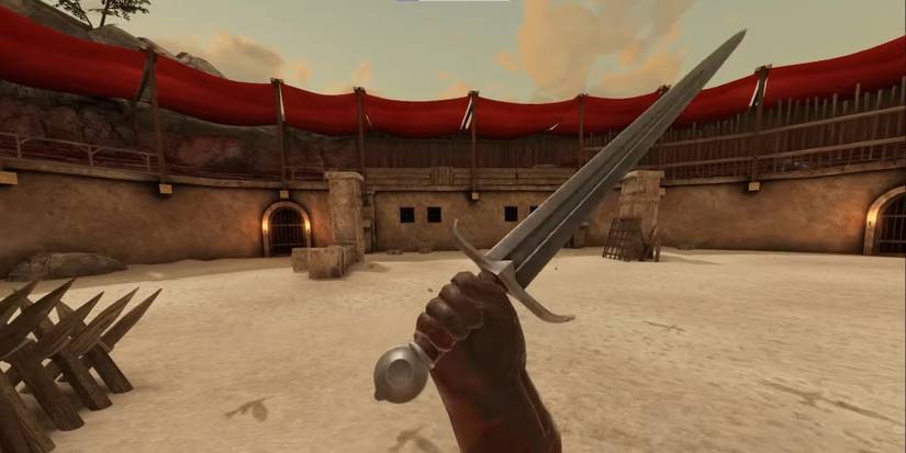 The player is holding a Riding Sword from Blade and Sorcery