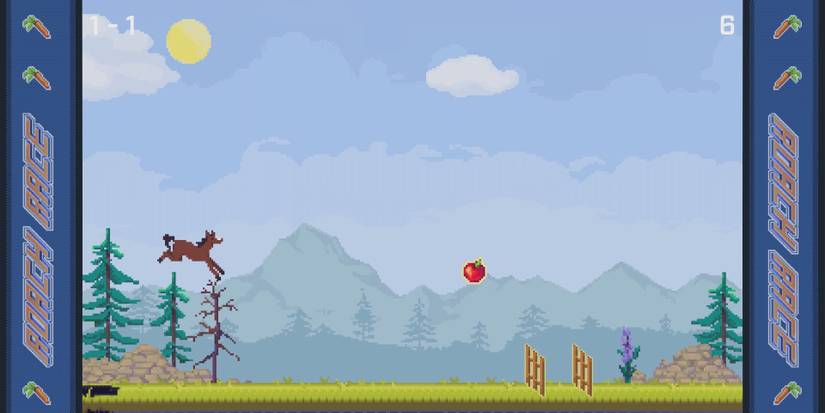 A player playing the arcade game Roach Race in Cyberpunk 2077