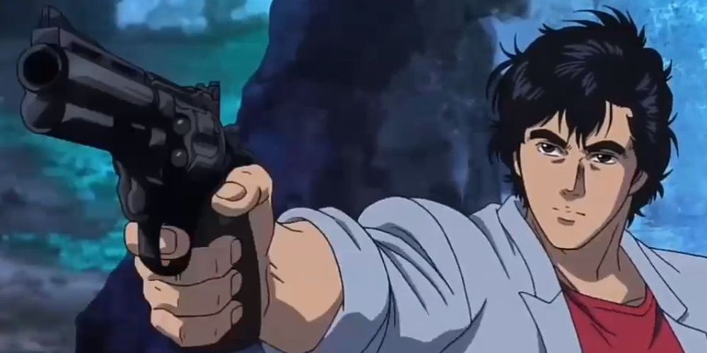 Ryo Saeba from City Hunter with Revolver
